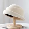 Versatile British Top Hat Beret Woolen Formal Hat Princess Hat Woolen Rolled Edge Cap  Fashion Show