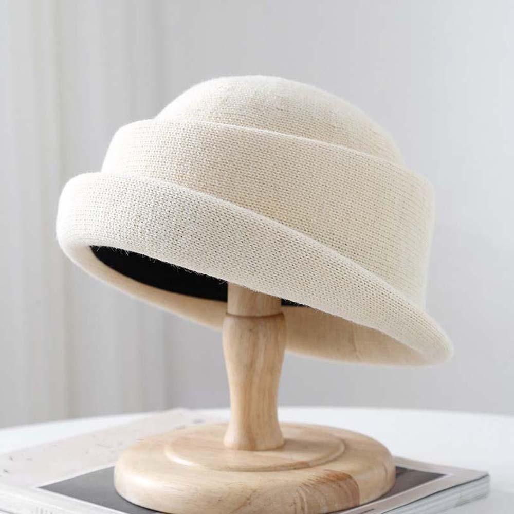Versatile British Top Hat Beret Woolen Formal Hat Princess Hat Woolen Rolled Edge Cap Fashion Show