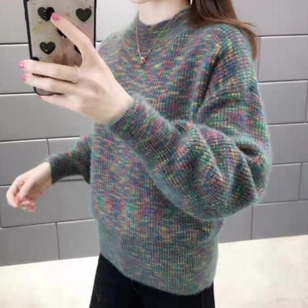 Navava Cozy Lovely Colorful Long Sleeve Half Turtle Neck Knit Sweater Nk3296