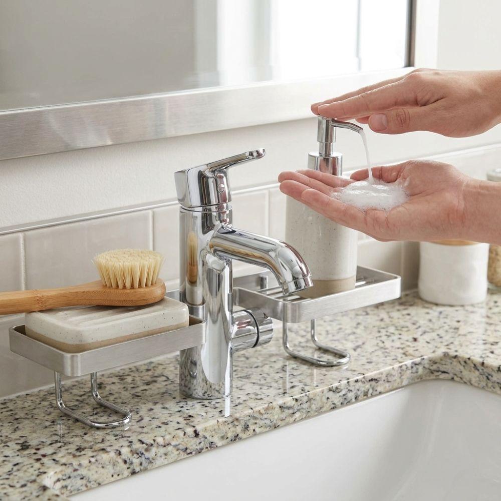 Anti Slip Sink Storage Rack Hollow Out Faucet Sink Drying Shelf Water Drainage Holder Household