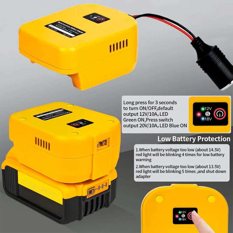 Понижающий преобразователь 18 В в 12 В для аккумулятора Dewalt 18/20 В, адаптер USB Type C XT60