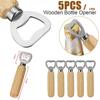 5 шт./1 шт. резиновая деревянная ручка открывалка для бутылок пива, вина, газировки, открывающийся ручной инструмент