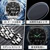 OLEVS wristwatch mens black quartz analog 30M waterproof watch metal band silver date stainless