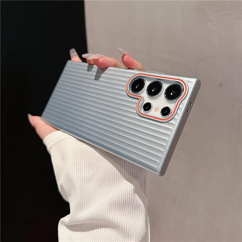Для Samsung Galaxy S24 S23 S22 Plus Ультрарифленое зернистое покрытие Металлическая краска Противоударный противоскользящий чехол для задней крышки из ПК с защитой от отпечатков пальцев