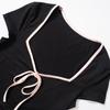 VAYLA Y2k Summer Crop Top Bow Baby Tees Womens Clothes Chic Cute Low Cut Short Sleeve T Shirts Black Sexy Tees