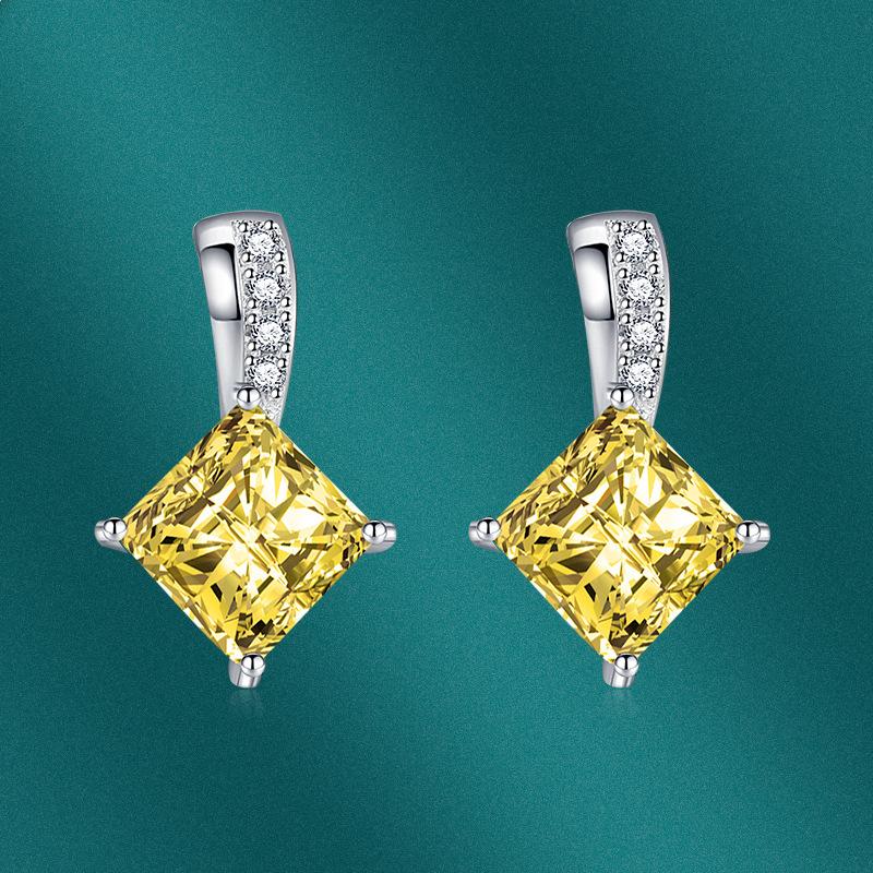 BELLA BOX Роскошные женские квадратные серьги-гвоздики с бриллиантами, подарок на свадьбу и помолвку