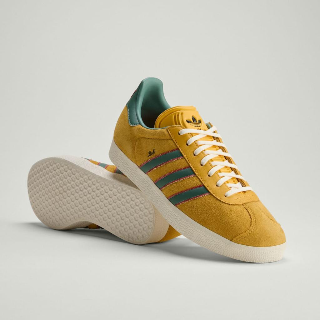 adidas GAZELLE Bob Marley KJ3532 Men's Originals Sneakers Bold Gold / None / Pure Ruby