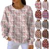 Women's Fashion Casual Gradient Christmas Print Pullover Sports Long-Sleeve Top