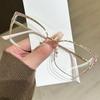 New Exquisite Diamond Studded Metal Eyeglass Frame For Women Anti Blue Light Glasses Fashionable Cat Eye Computer Goggles