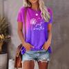 Summer Gradient Dandelion Pattern Printed Women's T-shirts Fashionable Street Round Neck Straight Tube Short Sleeved Top