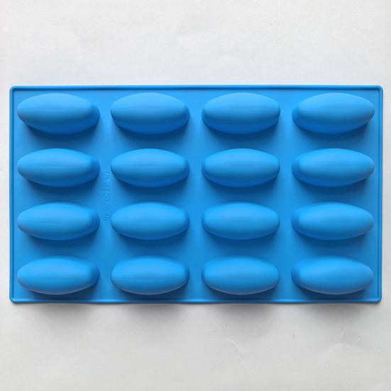 Силиконовая форма для выпечки 16 ячеек Овальная форма для шоколада Антипригарная Безопасна для морозильной камеры и духовки Форма для десертов Формы для выпечки Торта Желе Мороженого