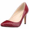 Women Pumps New Fashion Faux Crocodile Pointed Toe Stilettos Thin High Heels Sexy Lady Cool Red Party Dress Wedding Shoes
