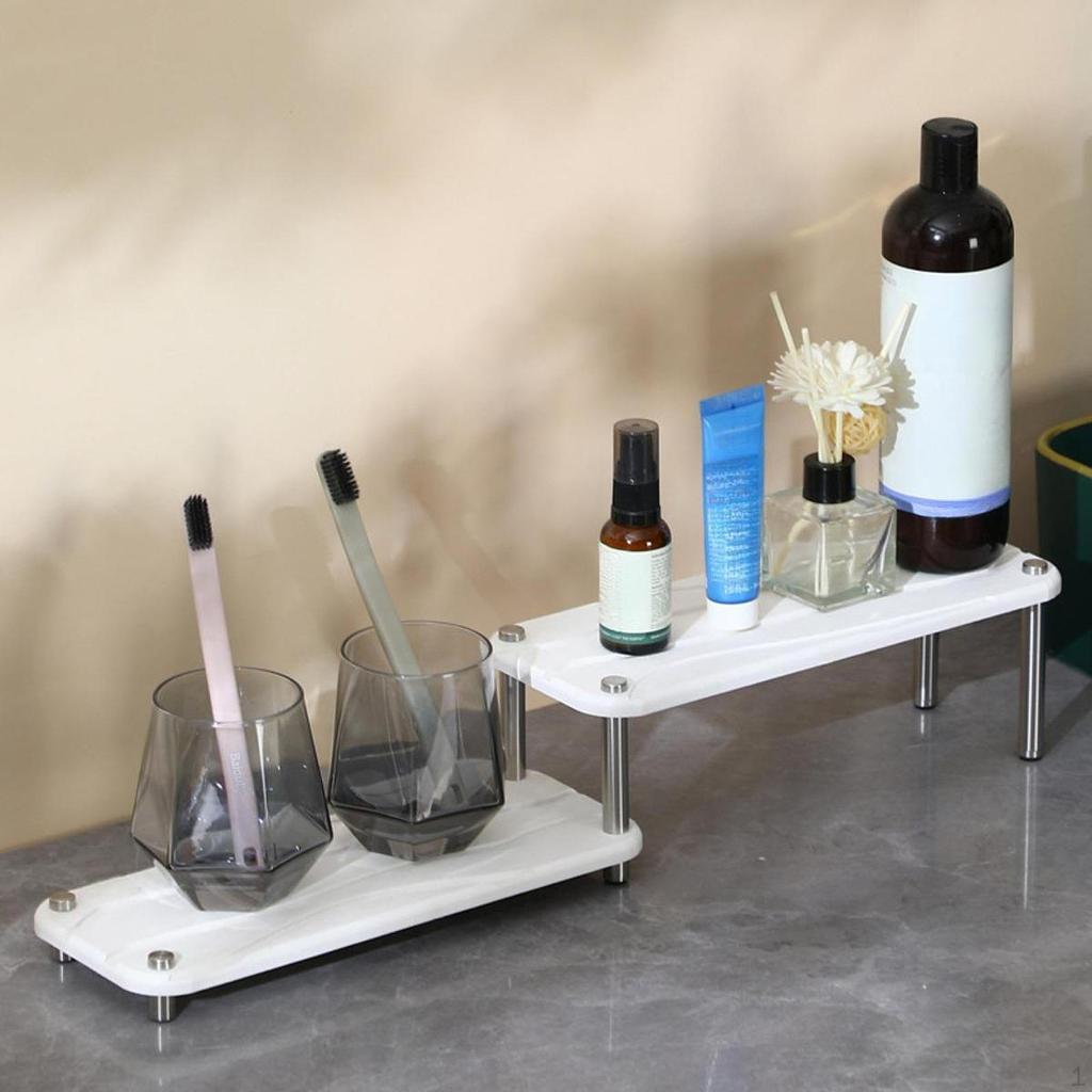 Bathroom Sink Organizer Tidy Container 2 Tier Decorative Fast Drying Tray