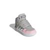Adidas Neo Hoops 2.0 Mid Color Block Прочные Полувысокие Кроссовки для Ходьбы Детская Обувь Серый Розовый GZ7779