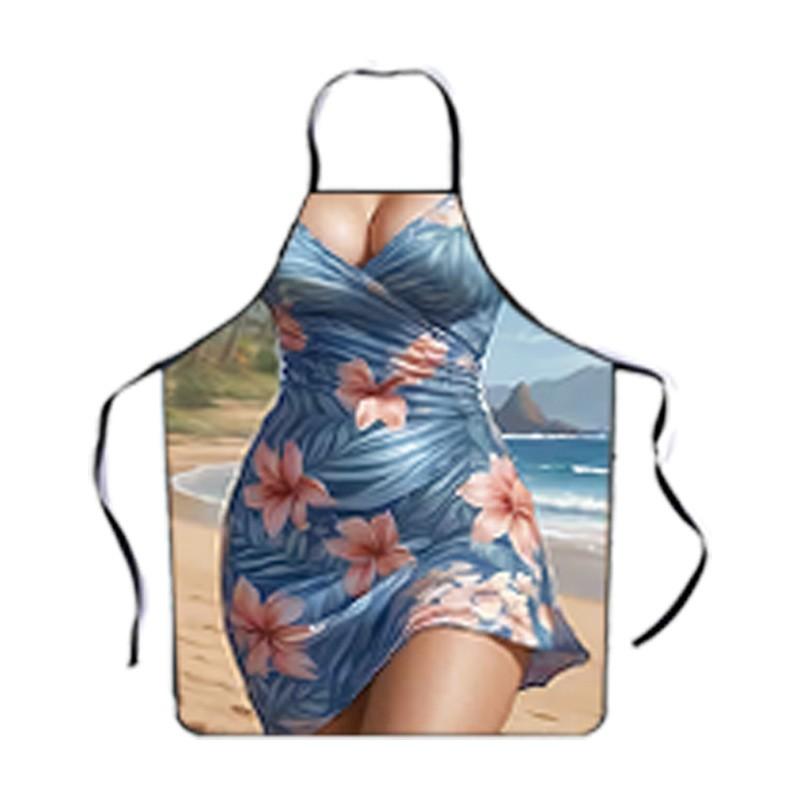 Сексуальный Бикини Узор Креативный Высокий Внешний Вид Фартук Пятностойкий Забавная Личность Фартук для Барбекю.