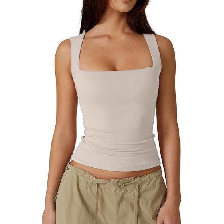 Sleeveless Base T-Shirt Solid Color Camisole Vest Women'S Fashion Inner Top Versatile For Spring And Summer Sexy And Comfortable