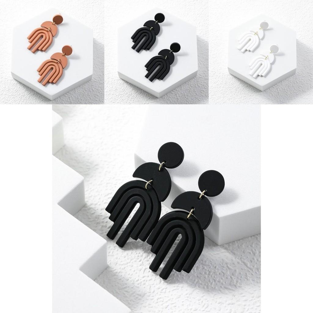 Акриловые Геометрические Стильные Подвесные Серьги Для Женщин Асимметричная Зимняя Мода