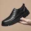 Autumn New Products Men's Lace-up Leather Shoes First Layer Cowhide Thick Sole Soft Sole Middle-aged Casual Leather Shoes Business Leather