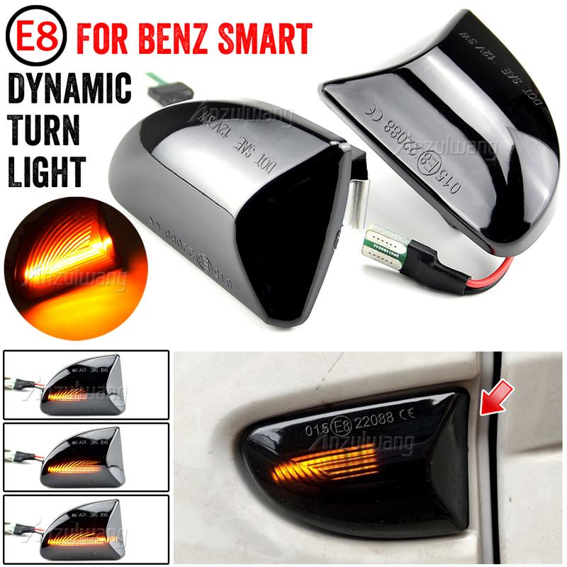 Подходит для Mercedes-BENZ Smart Smart Fortwo W451 Купе/Кабриолет 2007-2014 2 шт. Светодиодный динамический боковой габаритный огонь на крыло Указатель поворота