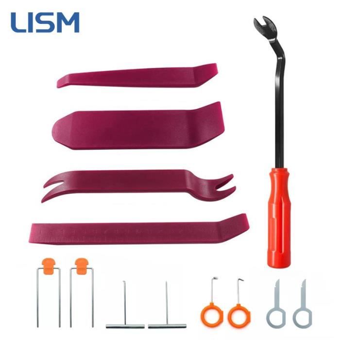 4pcs Orange - Kit D'outils De Démontage De Garniture Automobile, Panneau De Clip De Porte De Voiture, Tableau