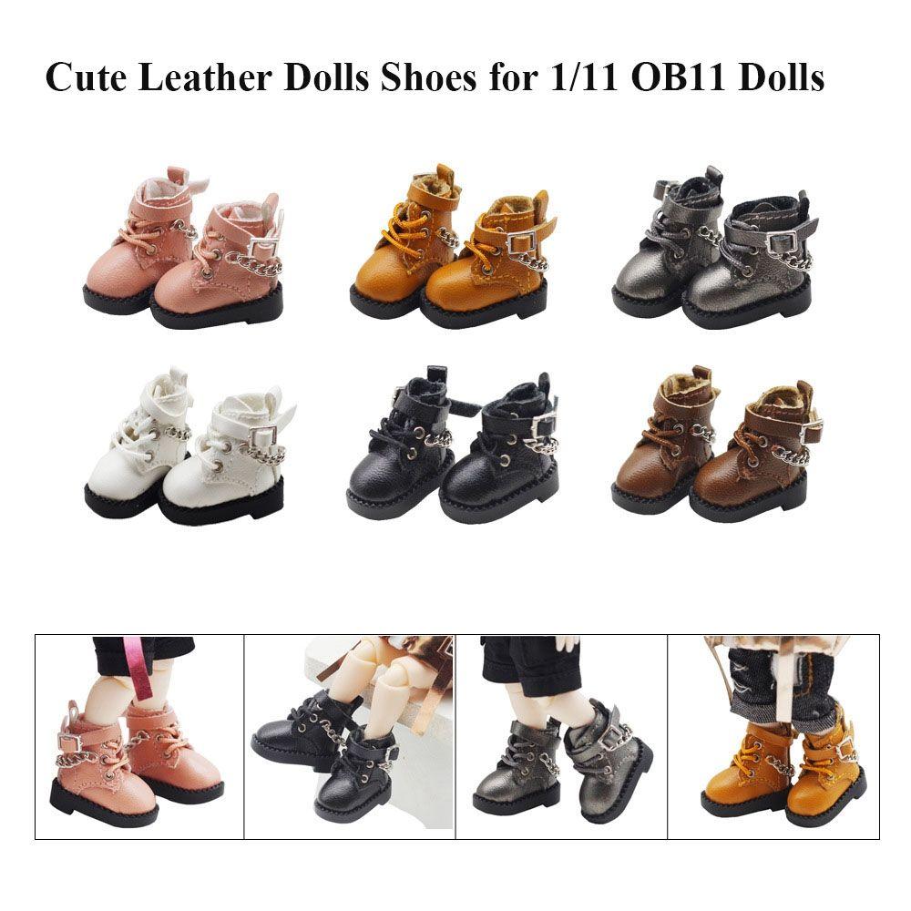 6 Colors Handmade Cute New Casual Cowhide Dolls Shoes Doll Boots Leather Shoes