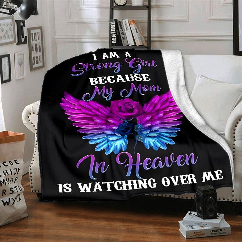 1PC Angel Wings, Mom Memorial Blanket - Soft Warm All-Season Throw for Sofa, Bed, Car, Office, Throw For Sofa yy250916129