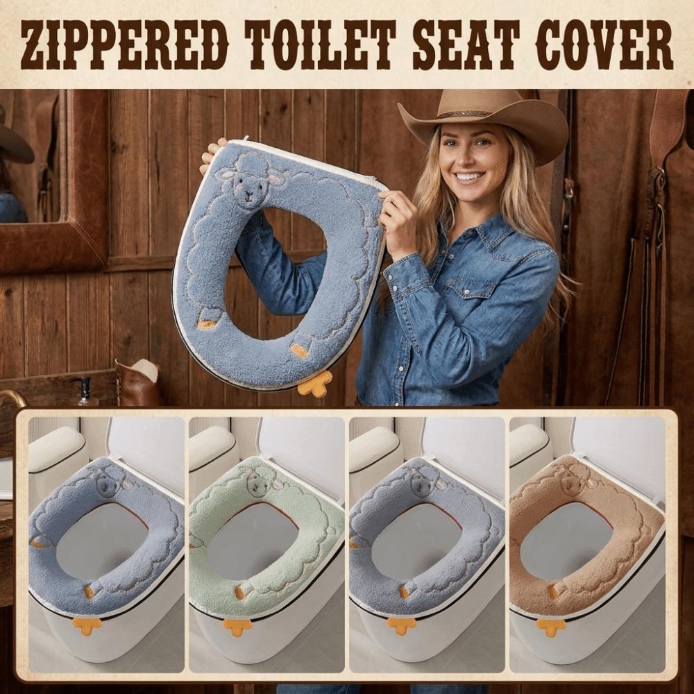 Soft Texture Plush Toilet Seat Thick Warm Toilet Seat Cushion Zippered Toilet Gasket All Seasons