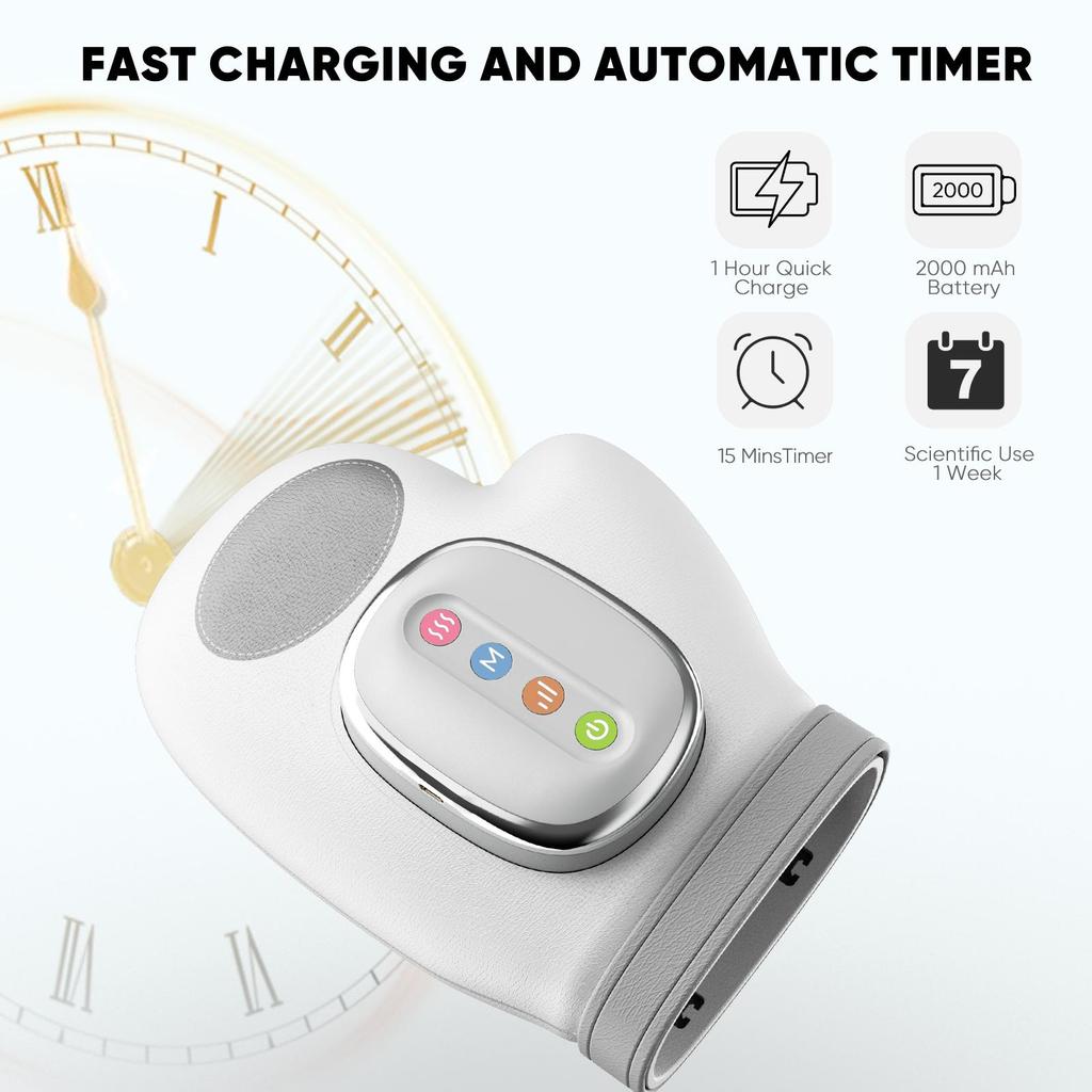 Hand Massager with Heat Compression Relief, 3 Massage, 4 Temperature,5 Compression Model Therapeutic Gloves, Wrist and Finger Massage gifts for loves