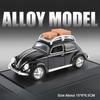 1:Миниатюрная модель T1 Beetle в масштабе 32, литая игрушечная машинка из сплава, открывающиеся двери, звук, свет, инерционный механизм, подарки на день рождения для детей