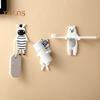 4Pcs Self-Adhesive Wall Hooks Cute Animal Shape Simple Installation Kitchen Bathroom Reusable Seamless Hooks