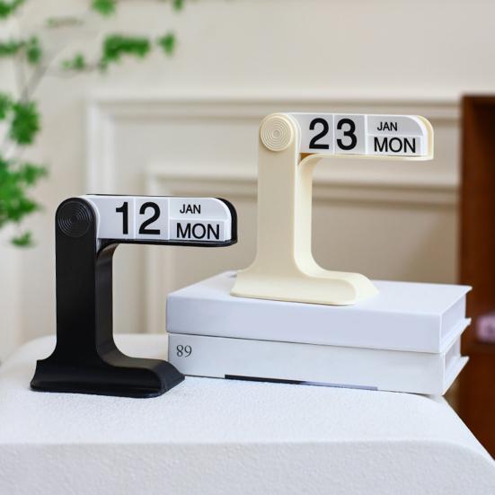 Перекидной вечный календарь 2024-2025 Пластиковый настольный календарь Ежемесячный еженедельный органайзер Ежедневный график Планировщик настольного украшения Домашний офис Декор