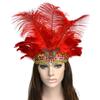 Women Sequins Rhinestone Feather Headband Show Halloween Dancing Party Headpiece