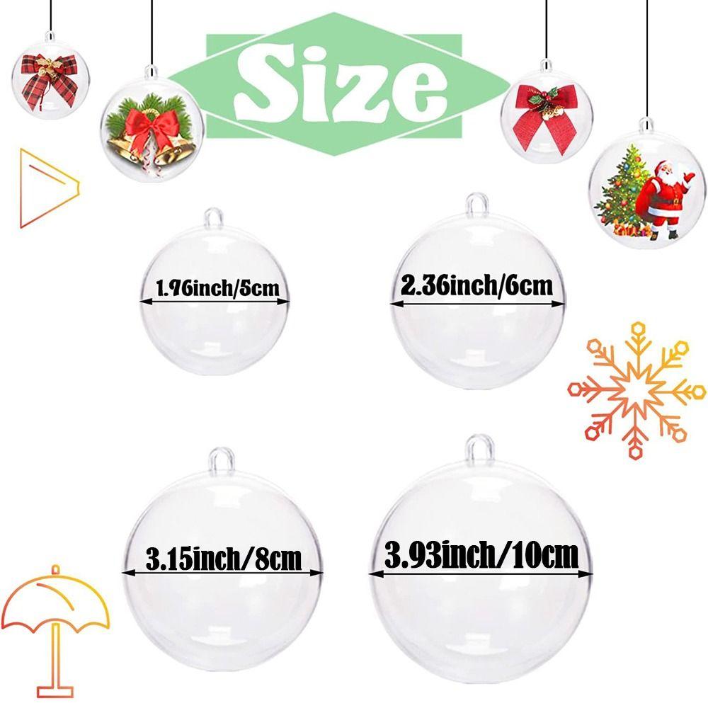 Набор прозрачных акриловых шаров для рукоделия, сделай сам, пластиковый заполняемый шар, рождественский шар-украшение, домашнее украшение