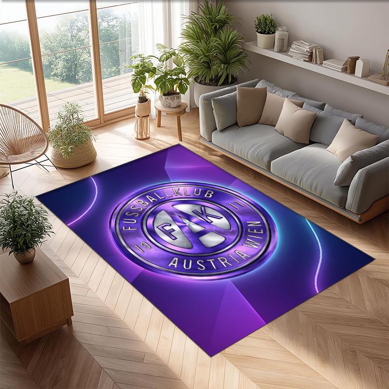 Austria Wien FC Soccer Football Pattern Soft Area Rug Non Slip Indoor Floor Carpet Sports Decor Mat for Bedroom