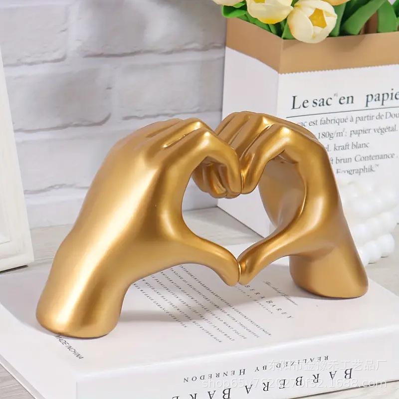 1шт Двуручный любовный орнамент из смолы ручной работы украшение для дома подарок спальня настольное украшение чем сердце жест