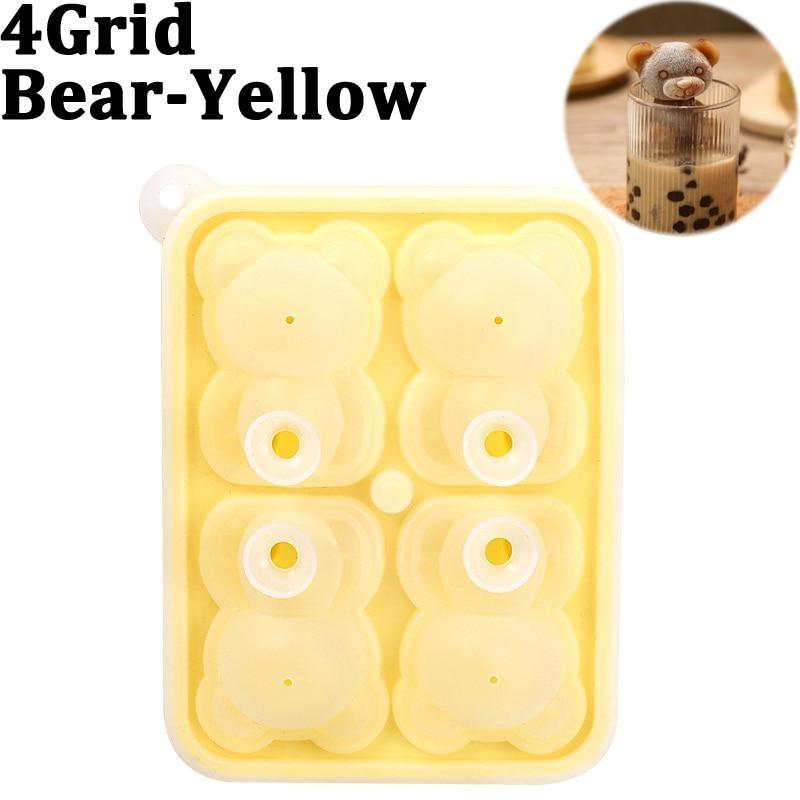 4 сетки милый медведь форма для изготовления кубиков льда DIY инструменты для мороженого силиконовый лоток для кубиков льда в форме медведя