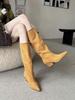 Autumn and winter new pointed thick heel high heel temperament thin French fashion sexy beautiful boots