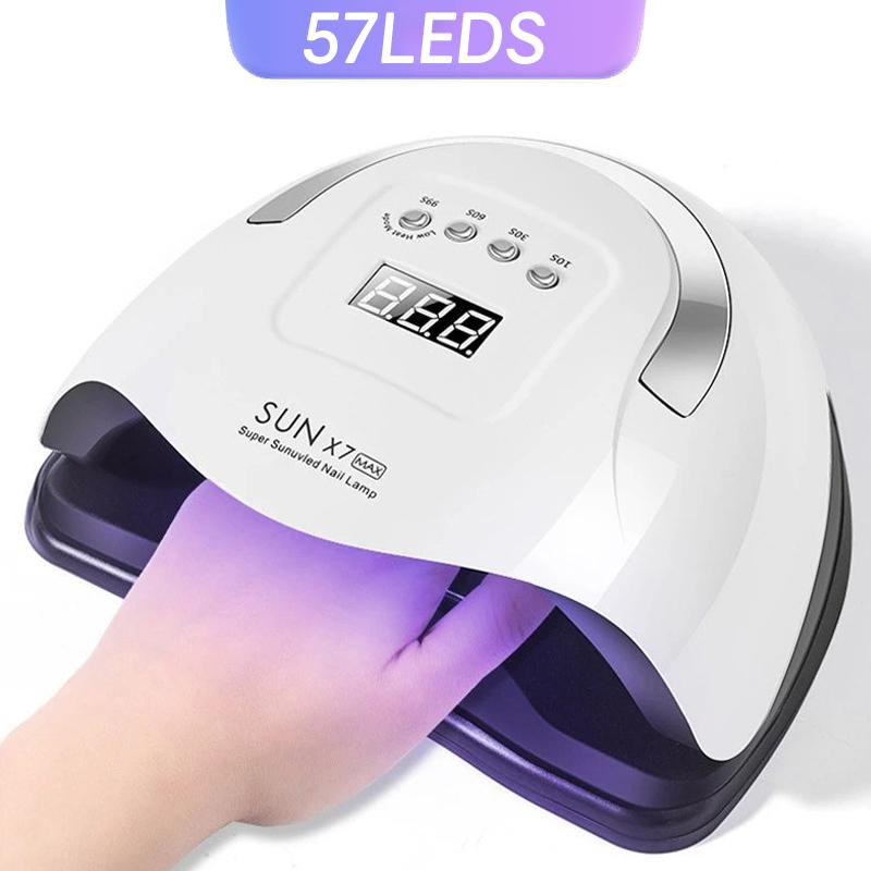 Профессиональная УФ-лампа для сушки ногтей 57 светодиодов для сушки гель-лака с автоматическим датчиком, 4 таймера, маникюрное УФ-оборудование