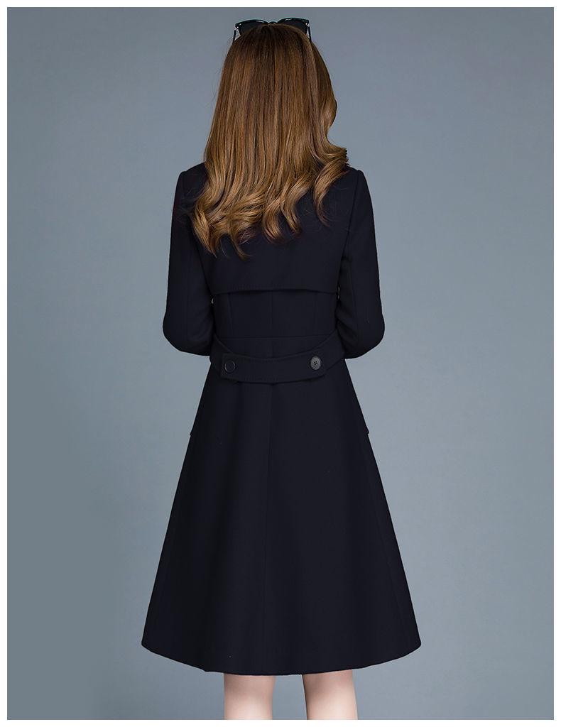 Женское шерстяное пальто средней длины 2024 - Толстое, на хлопковом утеплителе, стройнящее, универсальное зимнее модное