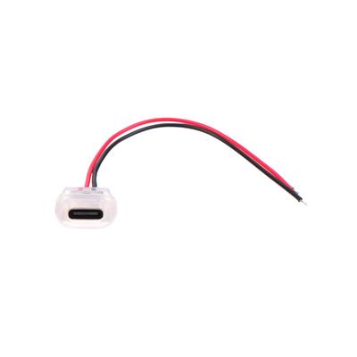 2-контактный разъем USB Type C для зарядки со светодиодной подсветкой, водонепроницаемый порт питания USB-C, разъем Type-C Female