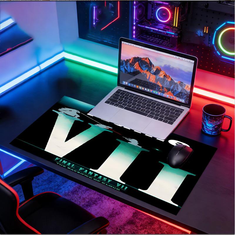 Custom Name Personalized Final Fantasy Pattern Mousepad, Laptop PC Desk Mat, Decorative Desk Mat for Home Keyboard Pad Gift