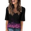 Women's V Neck T Shirts Half Sleeve Tops Printed Casual Summer Tees T Shirt Blouse