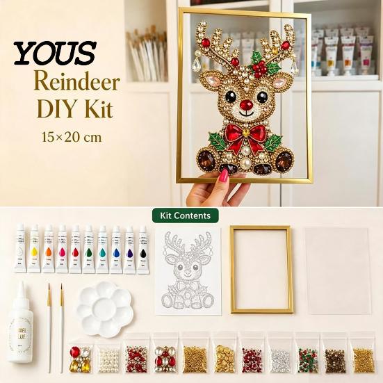 Наборы для изготовления праздничных украшений DIY Бижутерия Искусственный жемчуг Арт-раскраска с рамкой Рождественский ручной работы Праздничный настенный набор для поделок из хрустальных камней для