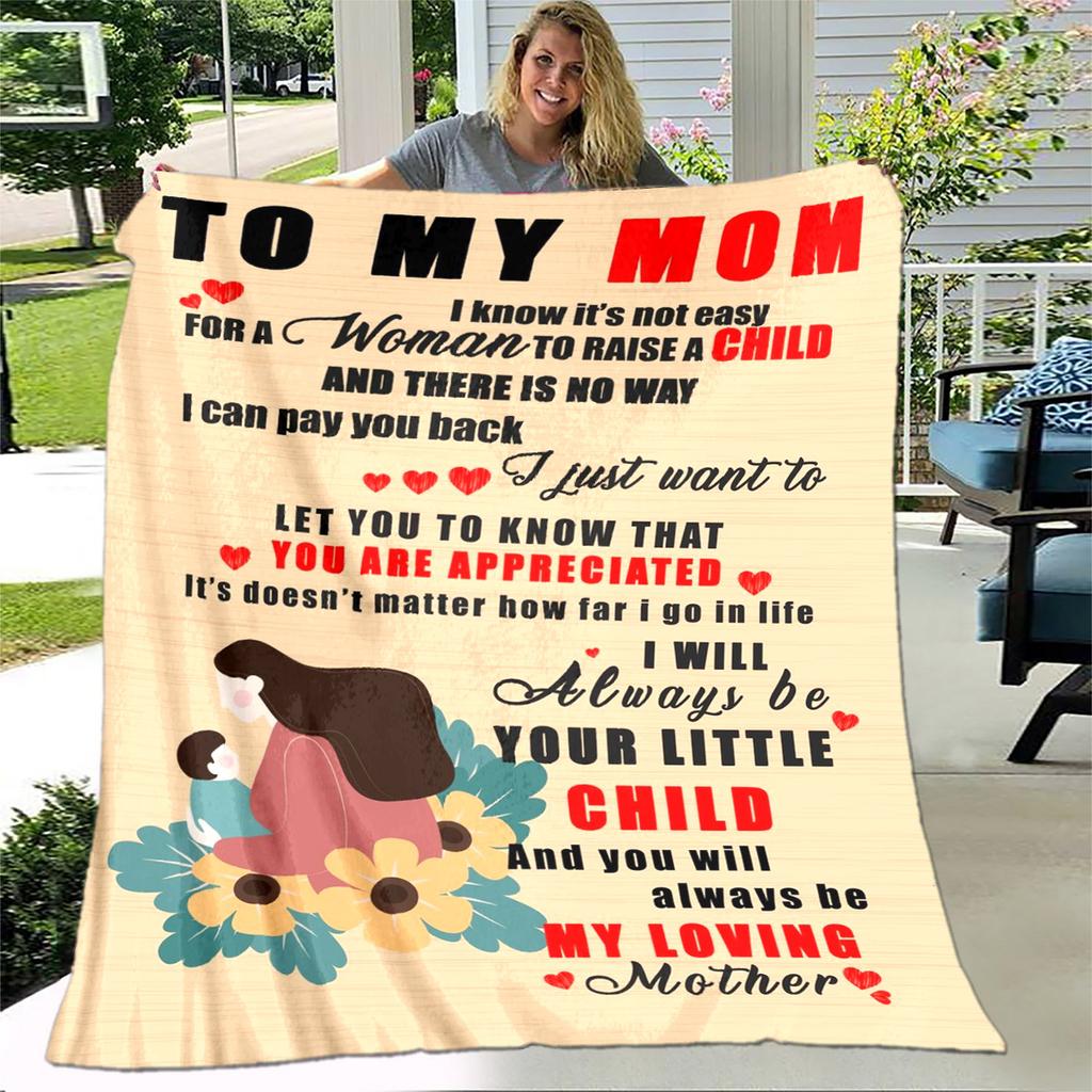 Одеяло серии «Моя мама, мама, подарок в виде письма», мягкое одеяло для дома, спальни, кровати, дивана, пикника, путешествия, офиса, одеяло, детское одеяло