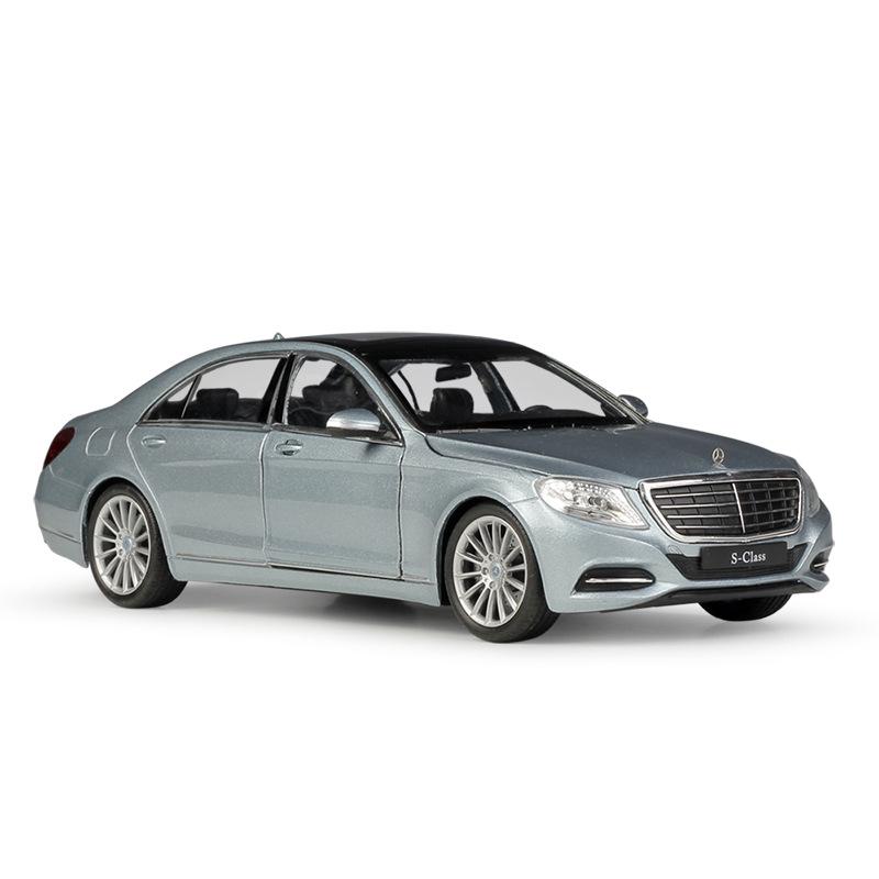 Welly 1/24 Mercedes-Benz S-Class S500 Модель автомобиля из сплава Литой металлический игрушечный транспорт Модель автомобиля Высокая симуляция Коллекция Детские подарки