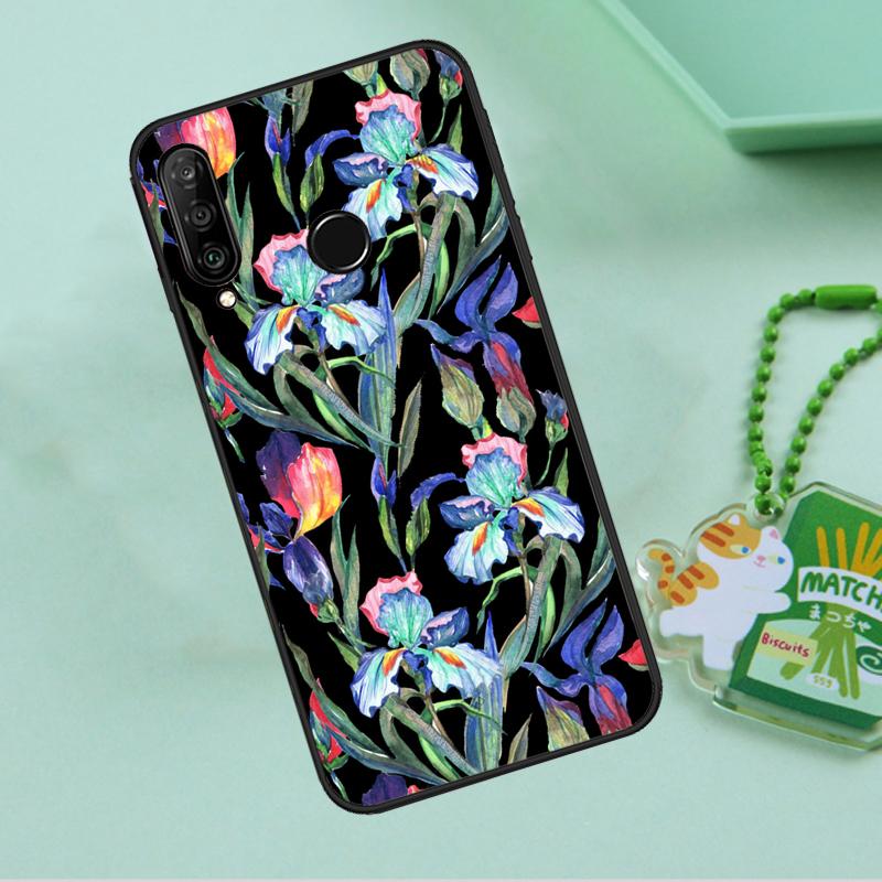 Iris Purple Flower Watercolor For Huawei Nova 10 9 SE 5T 12s 12i 11i Y91 Y90 Y60 Y70 Y72 Y61 P20 P40 P30 Lite P60 Pro Case