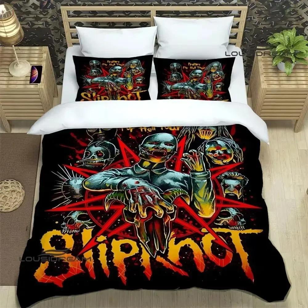 Постельное белье с принтом группы S-SLIPKNOT изысканный комплект постельных принадлежностей пододеяльник комплект одеяла комплект постельного белья роскошный подарок на день рождения