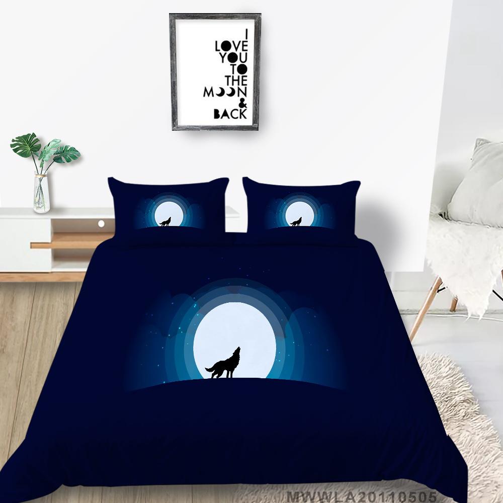 2023 New Style Comforter Cover Set Cool Duvet Covers Highend 3D Wolf Printed Polyester Bedding Cover Set Fashionable Bedclothes