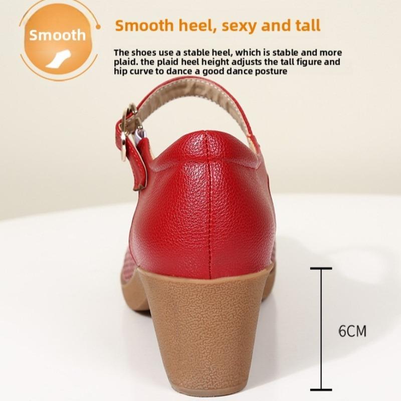Мода Женские Летние Спортивные Танцевальные Босоножки Каблуки Работа Женская Обувь Легкие Размер 42 Высокие Каблуки Мягкая Подошва Одинарные Сандалии Женские