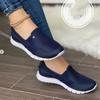 2025 New Foreign Trade Women's Fly-woven Sports Shoes Large Size Foot Cover Shallow Mouth Flat Bottom Casual Sports Shoes